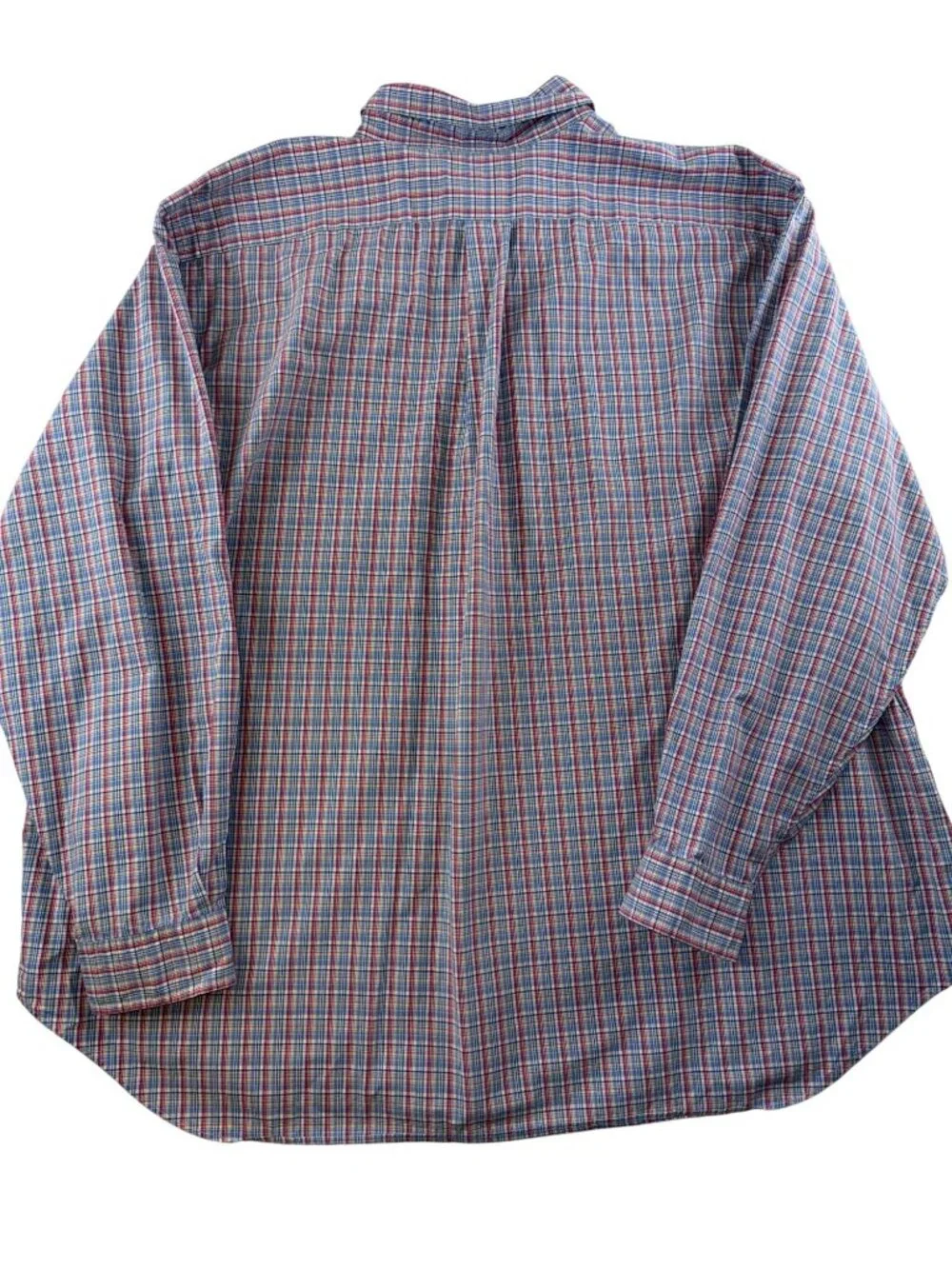 Ralph Lauren Men's 2XB Big Classic Fit Plaid Button Down Shirt Blue Red White